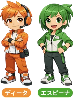 当社のキャラクター、ディータとエスピーナ